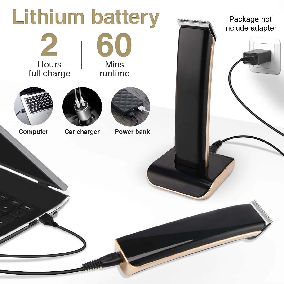Kit de aseo recargable USB eléctrico inalámbrico para hombres